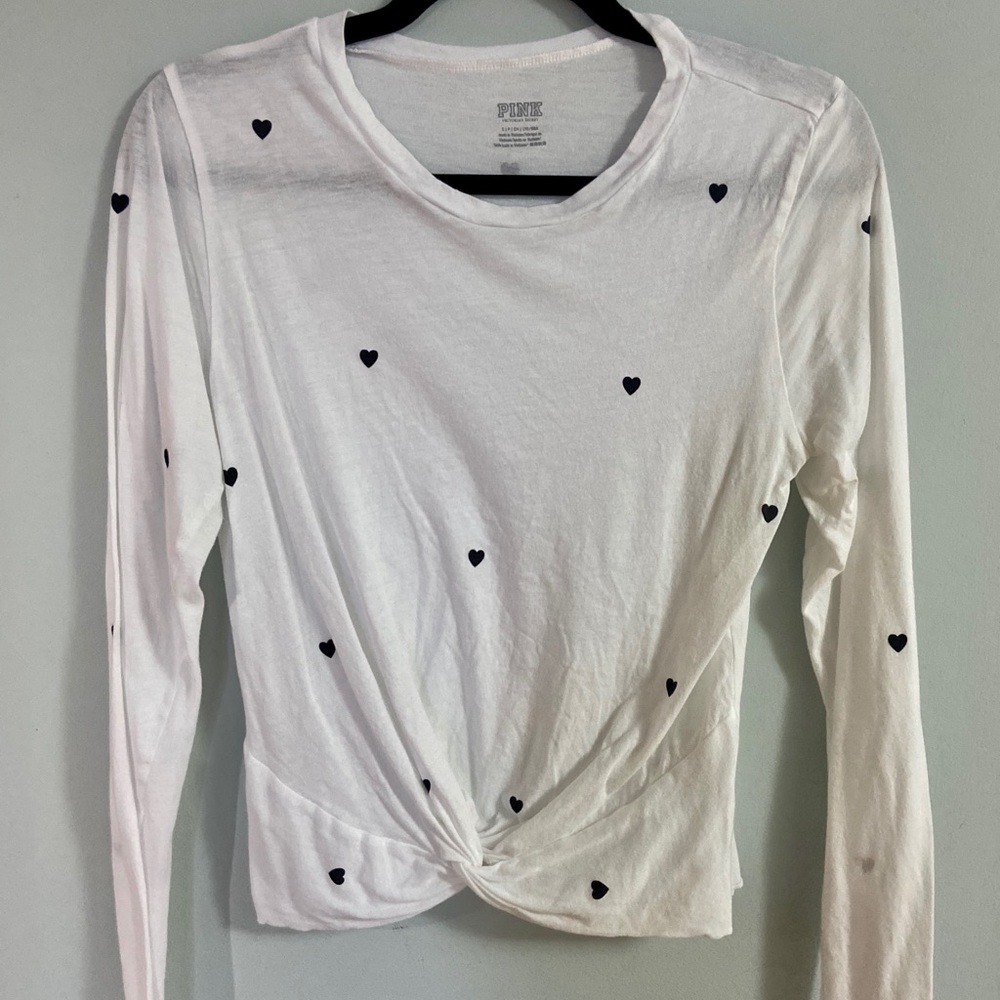 PINK Heart Cropped Tee